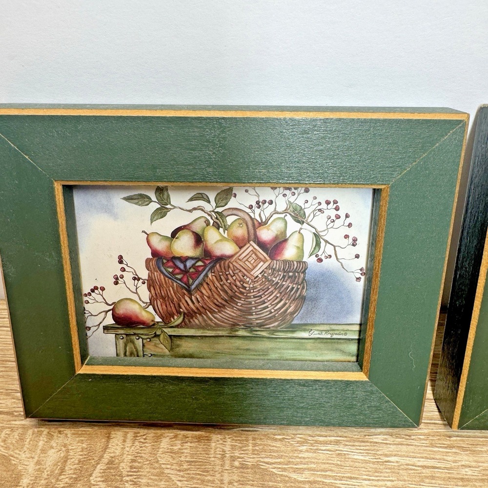 Greenacres Homespun Country Mini Framed Prints Lot 5 Fruit Colonial Houses - Picture 3 of 6